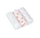 Swaddle   Burp Blanket M  Happy Fruits peach,
