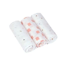 Swaddle   Burp Blanket M  Happy Fruits peach,