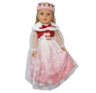 Puppenkleid Winterprinzessin Lumi mit Krone und Plüsch-Cape, Gr. 35-45 cm