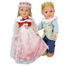 Puppenkleid Winterprinzessin Lumi mit Krone und Plüsch-Cape, Gr. 28-35 cm