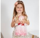 Puppenkleid Winterprinzessin Lumi mit Krone und Plüsch-Cape, Gr. 28-35 cm