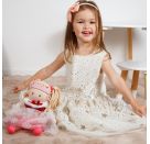 Puppenkleid Winterprinzessin Lumi mit Krone und Plüsch-Cape, Gr. 28-35 cm