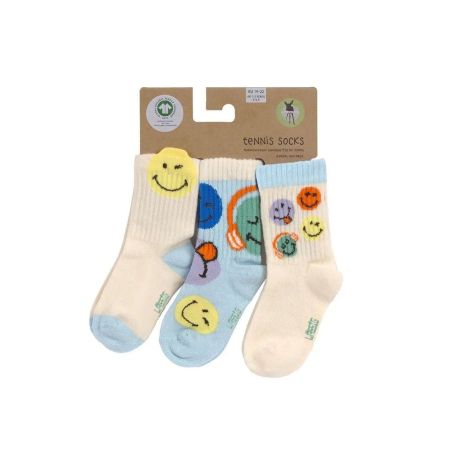 Socken 3 Stk. SmileyWorld® blue, 23-26