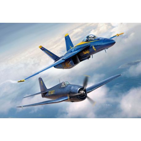 Geschenkset Blue Angels - 80 Jahre, Revell Modellbausatz mit Basiszubehör