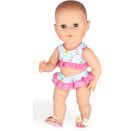 Puppen-Bikini Flamingo Ella mit Badeschläppchen, Gr. 35-45 cm