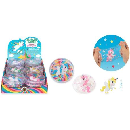 RP Einhorn-Glibber-Knete 92g, 6-fach sortiert Einhorn-Glibber-Knete mit Figur – tauche ein in magischen Spielspaß! Zie