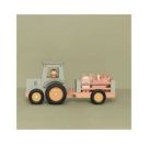 Holz-Traktor mit Anhänger Litte Farm