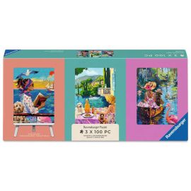 Minipuzzle-Trio 100 Teile - Mit Hund auf Reisen
