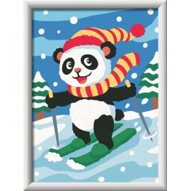 Skifahrender Panda