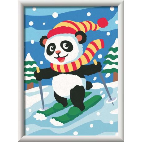 Skifahrender Panda