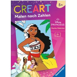 CreArt Malen nach Zahlen ab 5 Disney Prinzessinnen - Starke Mädchen