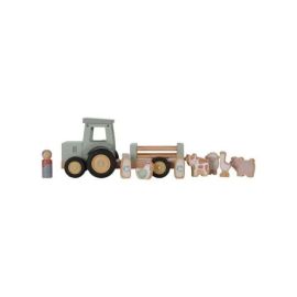 Holz-Traktor mit Anhänger Litte Farm