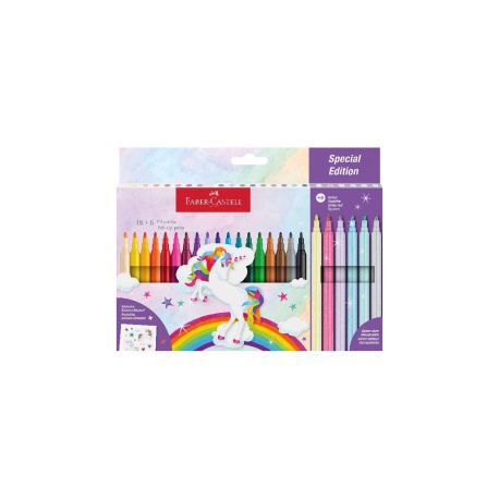 Filzstift Einhorn 18+6 +Sticker