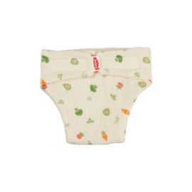 Musselin Puppen-Stoffwindel Freche Früchtchen, 100 % Bio-Baumwolle, Gr. 28-35 cm