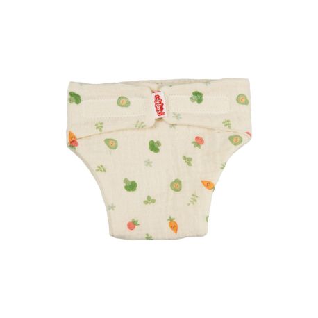 Musselin Puppen-Stoffwindel Freche Früchtchen, 100 % Bio-Baumwolle, Gr. 28-35 cm