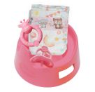 Puppen-Töpfchenset mit Zubehör   15 cm, rosa (Rassel, Schnuller, große Windel)
