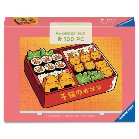Minipuzzle 100 Teile - Kawaii-Kätzchen in Bento-Box