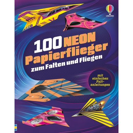 100 Neon Papierflieger