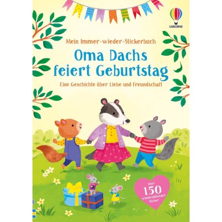Sticker Oma Dachs feiert Geb.