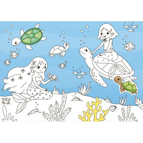Mein Sticker-Malbuch. Meerjun