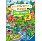 Ravensburger Wimmeln, Rätseln, Stickern: Dinosaurier - Stickerbuch ab 4 Jahren, 13 Wimmelbilder, über 300 Sticker, Din