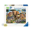 Ravensburger Puzzle 12001026 - Wilde Tierbabys - 500 Teile Large Pieces, Puzzlespaß mit größeren Puzzleteilen für die