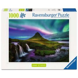 Ravensburger Puzzle 12001744 - Nordlichter über Kirkjufell - 1000 Teile Foto-Puzzle aus der Reihe Power of Nature,