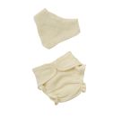 Puppen-Babyset mit Stoffwindel und Lätzchen aus 100 % Bio-Baumwolle, ecru, 2-teilig, Gr. 28-35 cm