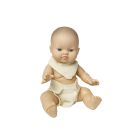 Puppen-Babyset mit Stoffwindel und Lätzchen aus 100 % Bio-Baumwolle, ecru, 2-teilig, Gr. 28-35 cm