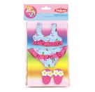 Puppen-Bikini Flamingo Ella mit Badeschläppchen, Gr. 35-45 cm