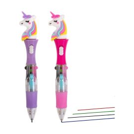 RP LED-Mehrfarbkuli mit Einhorn-Topper, 2-fach sortiert Mit diesem Mehrfarbkuli inkl. Leuchteffekt macht Schreiben, Ma