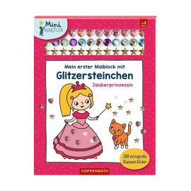 Mein erster Malblock mit Glitzersteinchen – Zauberprinzessin - 200 extragroße Diamant-Sticker