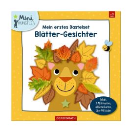 Mein erstes Bastelset - Blätter-Gesichter - Inhalt: 6 Motivkarten, 4 Blätterkarten, über 90 Sticker
