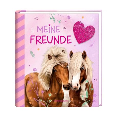 Freundebuch - Meine Freunde - Pferdefreunde - mit Glitzerpatch