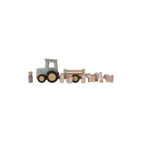 Holz-Traktor mit Anhänger Litte Farm