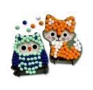 Mein kleines Bastelset: Pompom-Figuren - Eule / Fuchs
