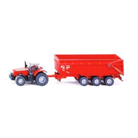 SIKU 1844 Massey Ferguson Traktor mit Anhänger