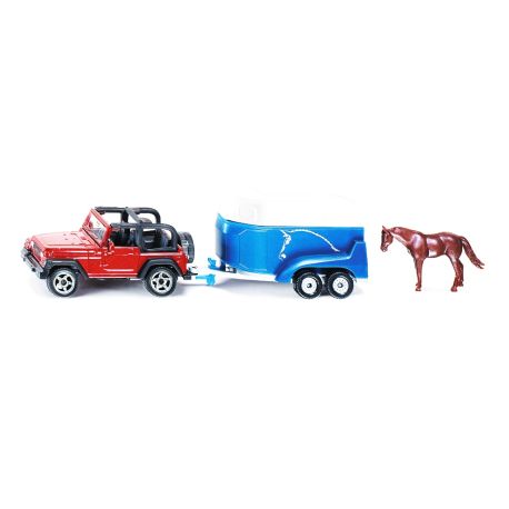 SIKU 1651 Jeep mit Pferdeanhänger