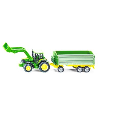 SIKU 1843 John Deere mit Frontlader und Anhänger