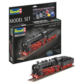 Model Set Schnellzuglokomotive S3/6 BR18 mit Tender, Revell Modellbausatz mit Basiszubehör