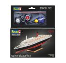 Model Set Queen Elizabeth 2, Revell Modellbausatz mit Basiszubehör