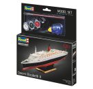 Model Set Queen Elizabeth 2, Revell Modellbausatz mit Basiszubehör