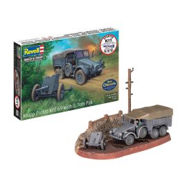 Starter Kit Krupp Protze KFZ 69 with 3,7cm Pak, Revell Modellbausatz mit Basiszubehör