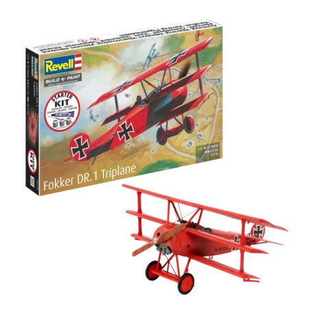 Starter Kit Fokker DR.1 Triplane, Revell Modellbausatz mit Basiszubehör