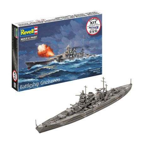 Starter Kit Battleship Gneisenau, Revell Modellbausatz mit Basiszubehör