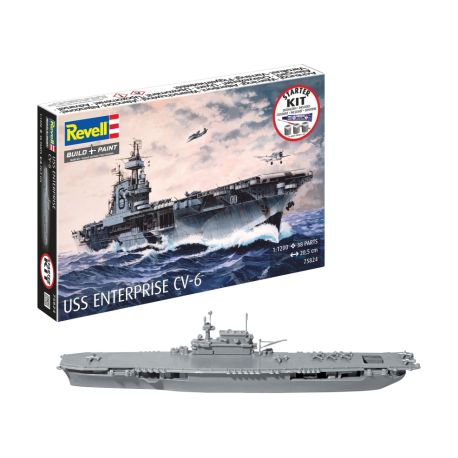 Starter Kit USS Enterprise CV-6, Revell Modellbausatz mit Basiszubehör