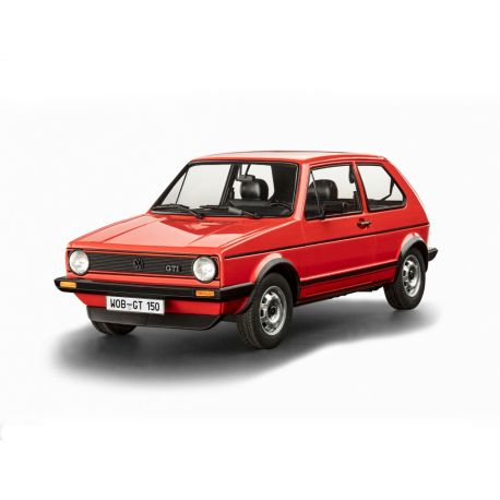 Geschenkset 50 Jahre VW Golf 1 GTi, Revell Modellbausatz mit Basiszubehör