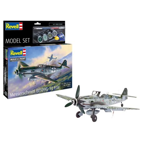 Model Set Messerschmitt Bf109G-10 Erla, Revell Modellbausatz mit Basiszubehör