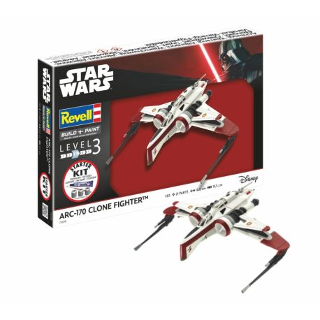 Starter Kit ARC-170 Fighter, Revell Modellbausatz Star Wars mit Basiszubehör