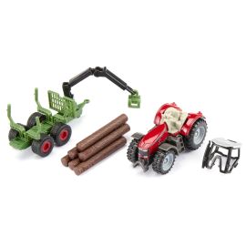 SIKU 1134 Massey Ferguson mit Forstanhänger